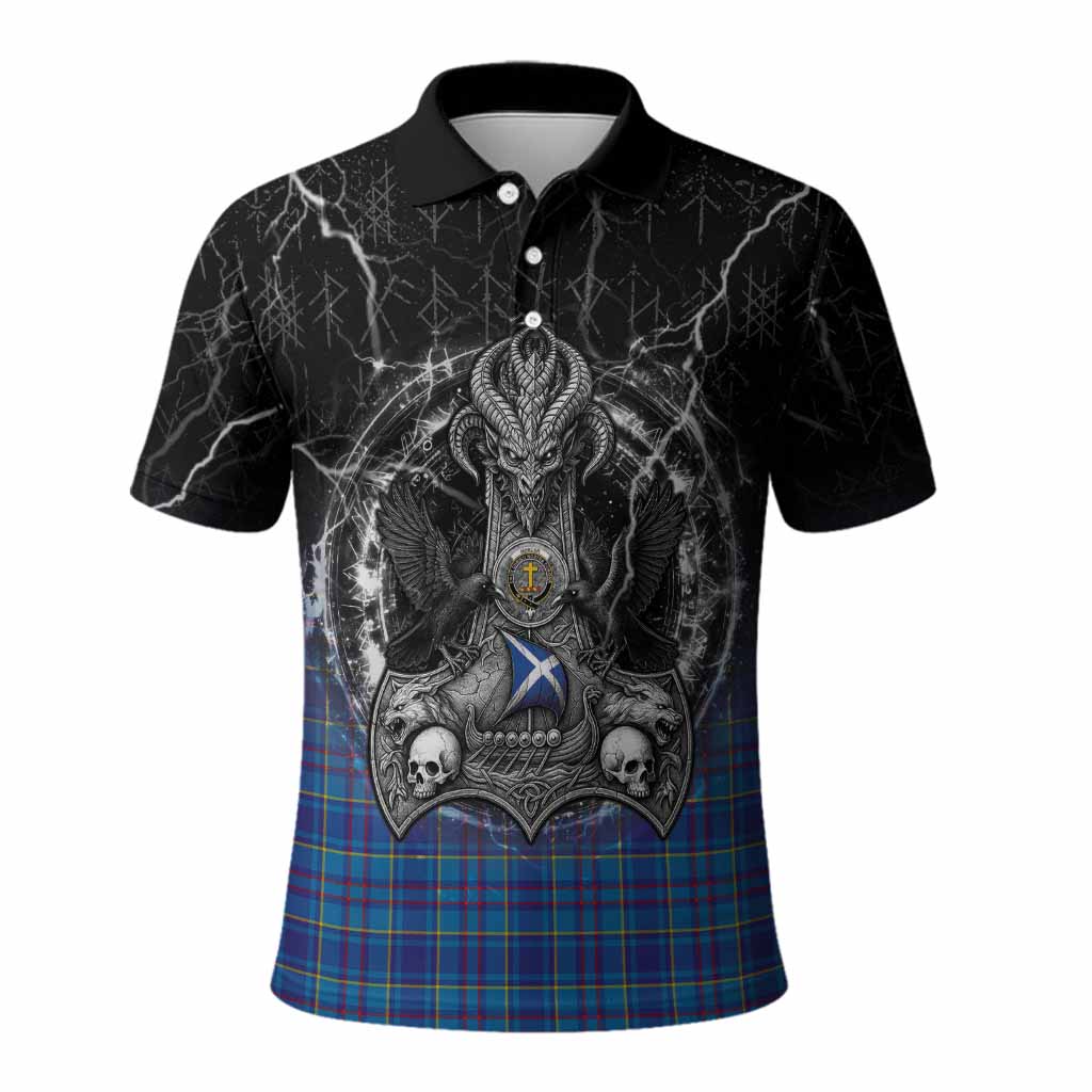 Mercer Tartan Crest Polo Shirt Celtic Odin's Raven Legacy