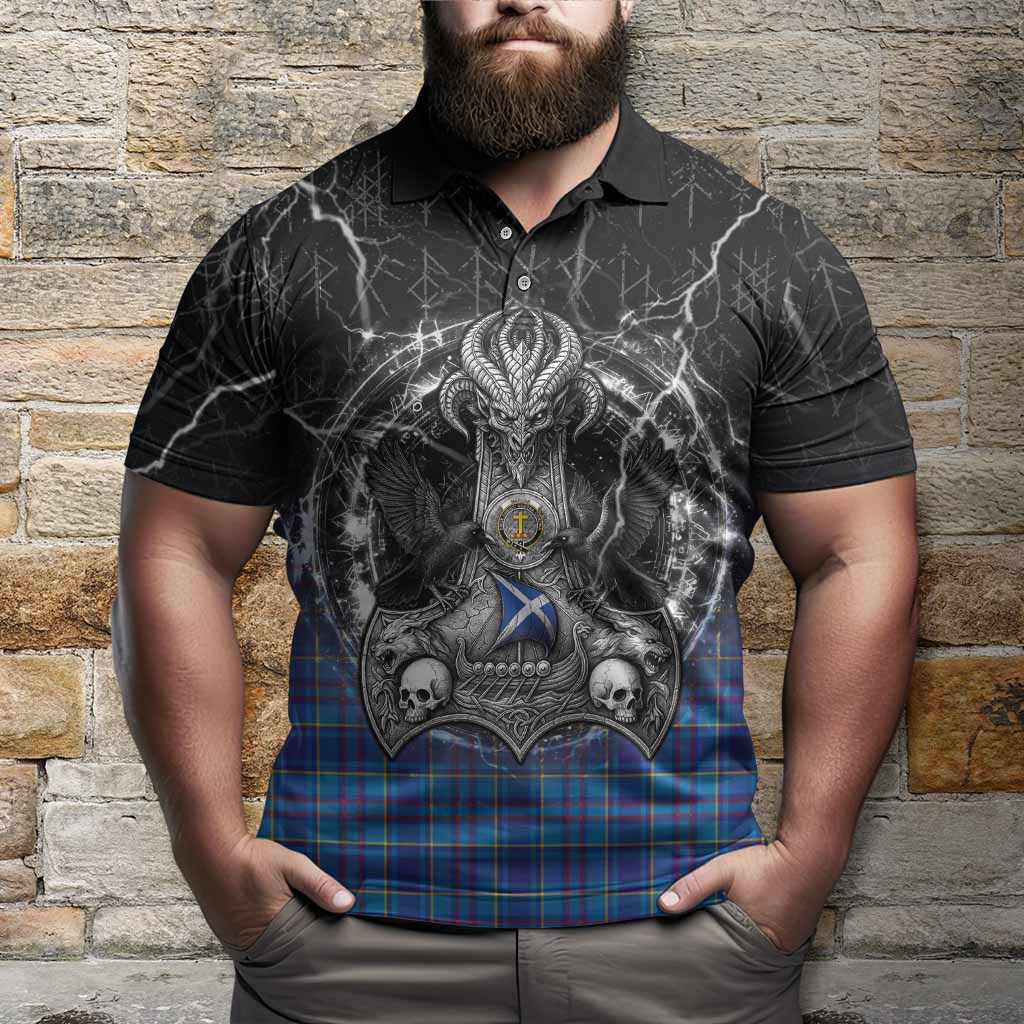 Mercer Tartan Crest Polo Shirt Celtic Odin's Raven Legacy