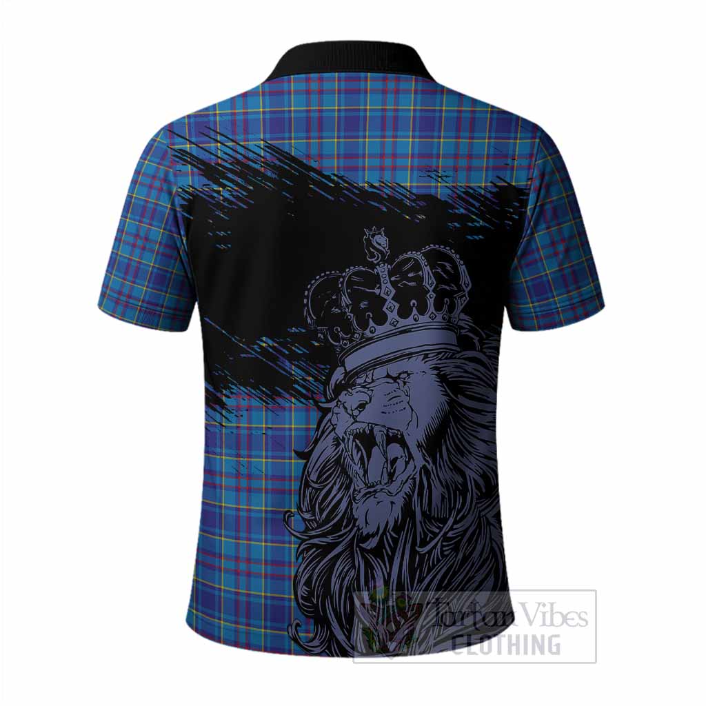 Mercer Tartan Crest Polo Shirt Crowned Lion Heritage Style