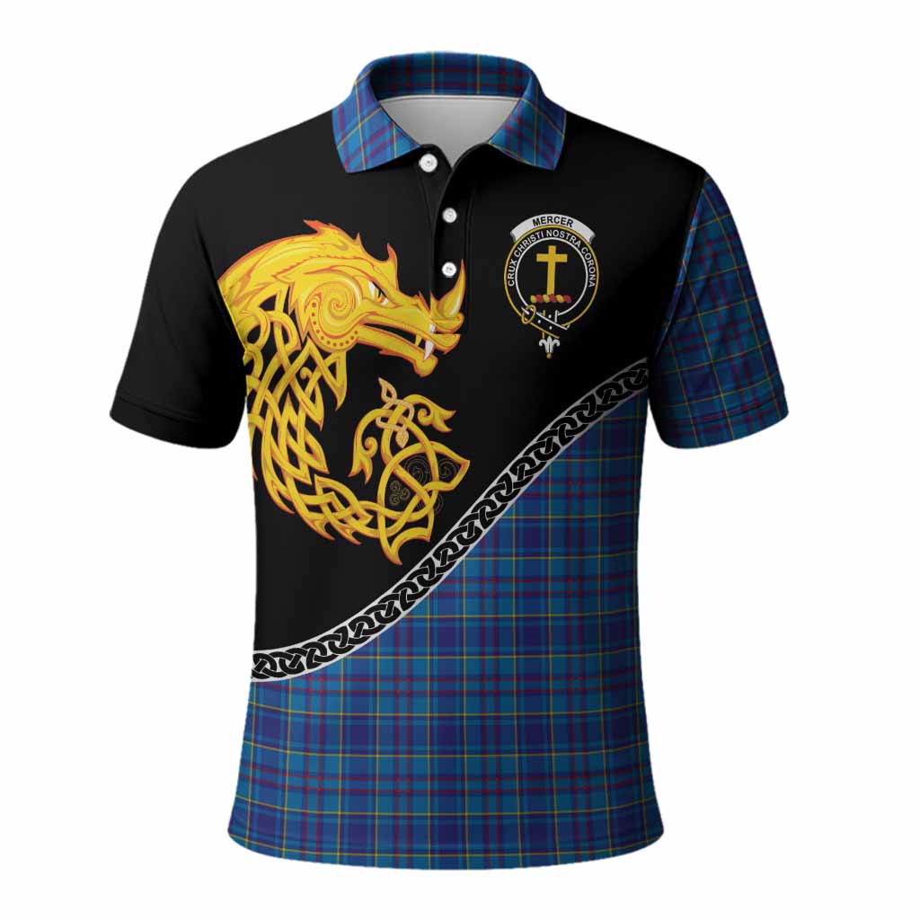 Mercer Tartan Crest Polo Shirt Legendary Dragon Knot Half Style