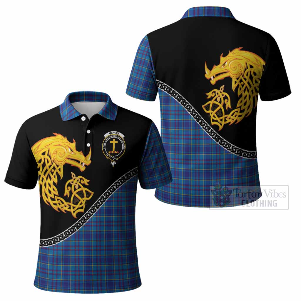 Mercer Tartan Crest Polo Shirt Legendary Dragon Knot Half Style