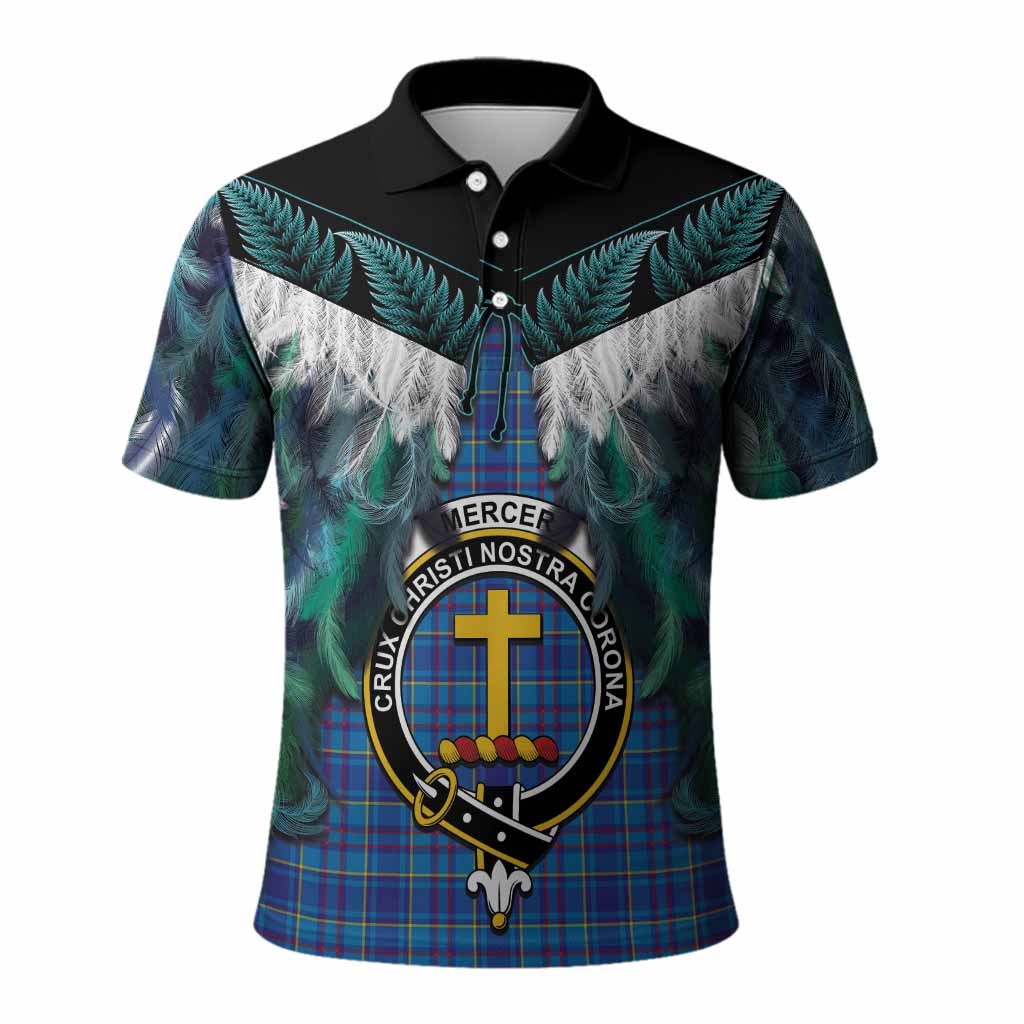 Mercer Tartan Crest Polo Shirt New Zealand Maori Korowai Cloak