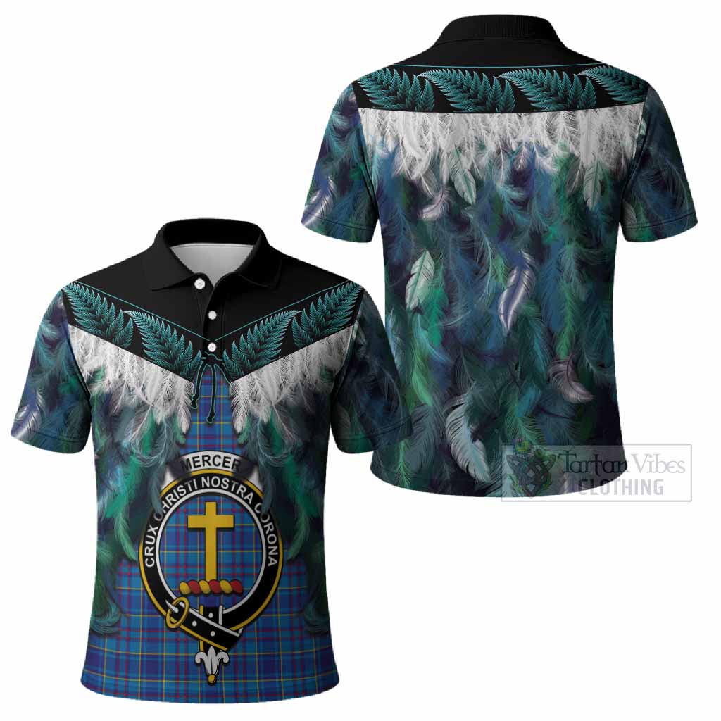 Mercer Tartan Crest Polo Shirt New Zealand Maori Korowai Cloak
