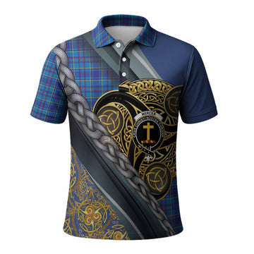 Mercer Tartan Crest Polo Shirt Scottish Triskele Celtic