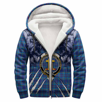 Mercer Tartan Crest Sherpa Hoodie Ferocious Lion Style