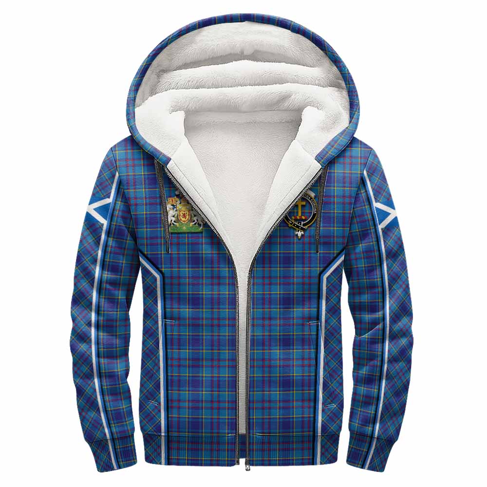 Mercer Tartan Crest Sherpa Hoodie Scotland Coat of Arm Flag Style - Tartan Vibes Clothing