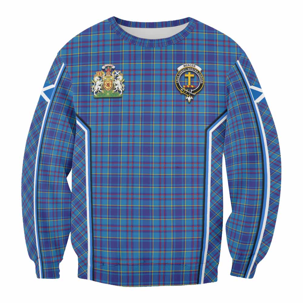 Mercer Tartan Crest Sweatshirt Scotland Coat of Arm Flag Style - Tartan Vibes Clothing