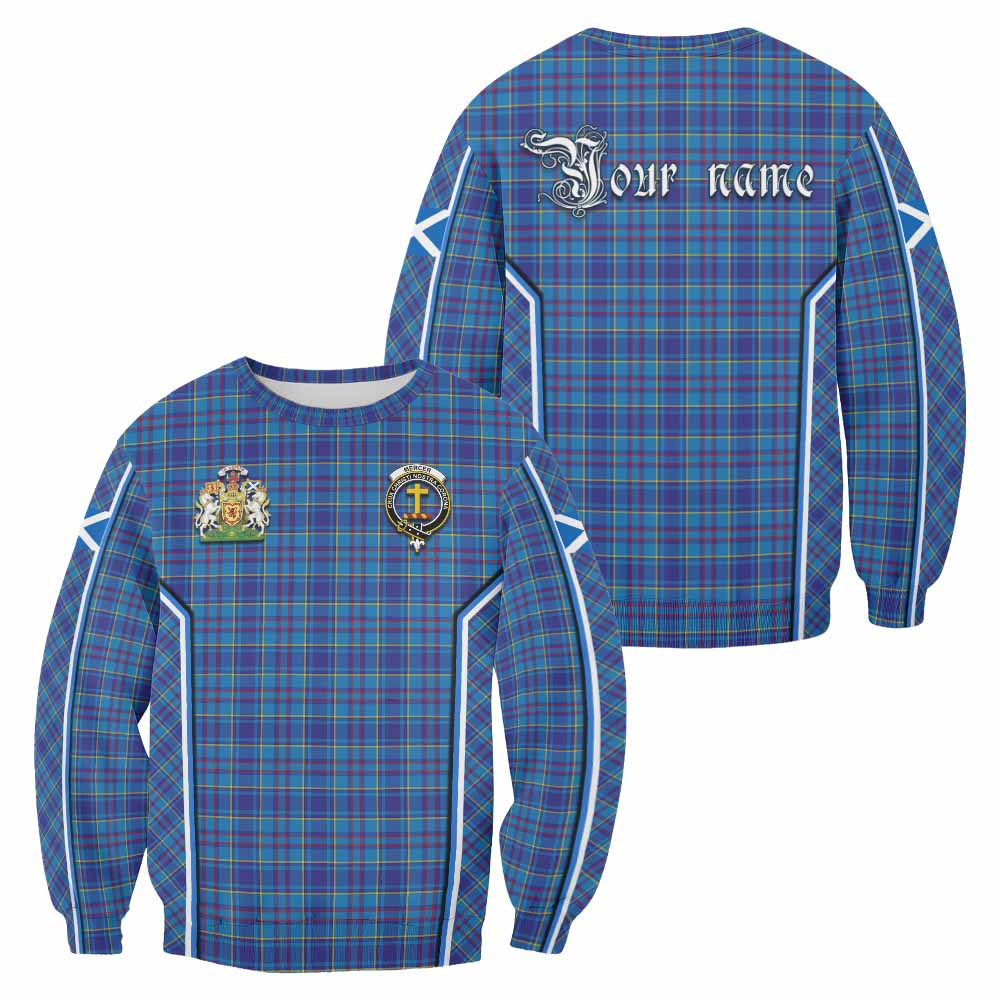 Mercer Tartan Crest Sweatshirt Scotland Coat of Arm Flag Style - Tartan Vibes Clothing