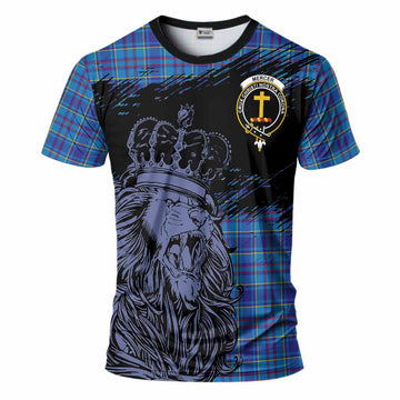 Mercer Tartan Crest T-Shirt Crowned Lion Heritage Style