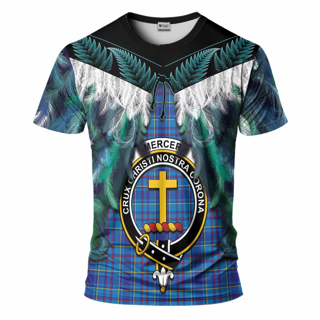 Mercer Tartan Crest T-Shirt New Zealand Maori Korowai Cloak
