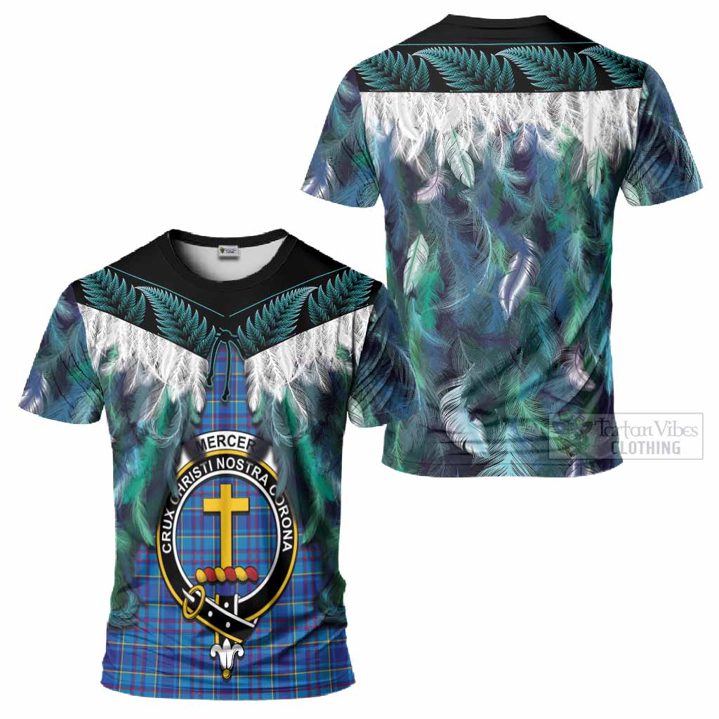Mercer Tartan Crest T-Shirt New Zealand Maori Korowai Cloak