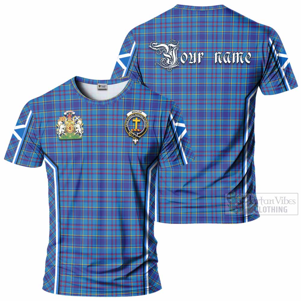 Mercer Tartan Crest T-shirt Scotland Coat of Arm Flag Style - Tartan Vibes Clothing
