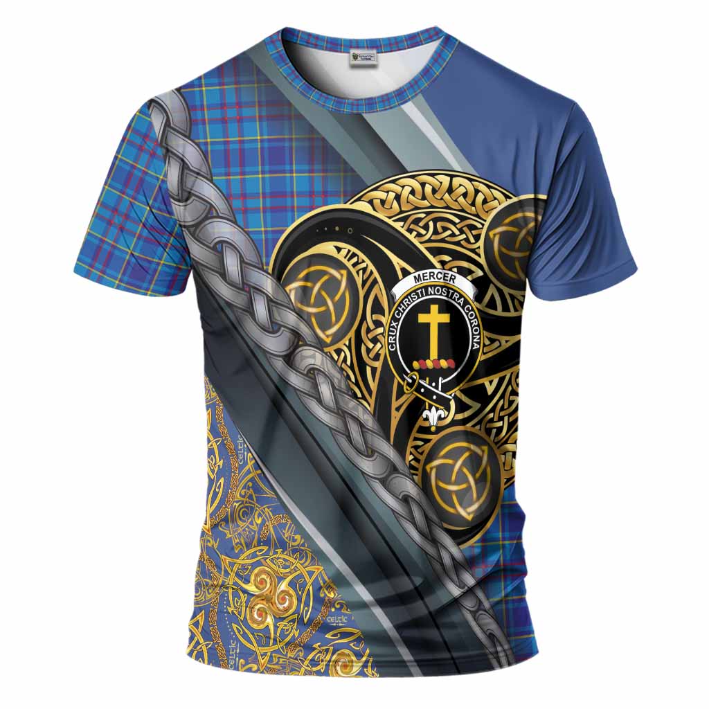 Mercer Tartan Crest T-Shirt Scottish Triskele Celtic
