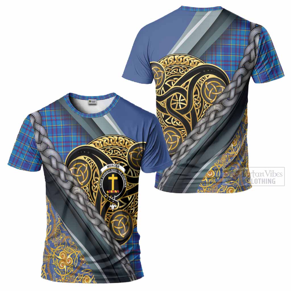 Mercer Tartan Crest T-Shirt Scottish Triskele Celtic