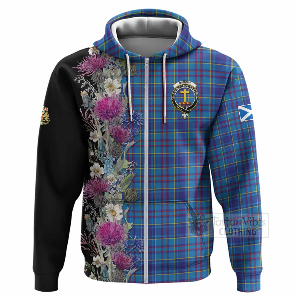 Mercer Tartan Crest Thistle Floral Hoodie