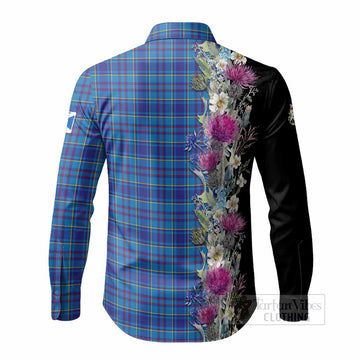Mercer Tartan Crest Thistle Floral Long Sleeve Button Shirts