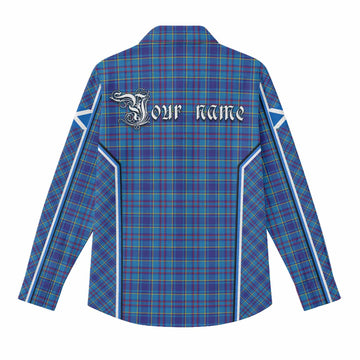 Mercer Tartan Crest Women Casual Shirt Scotland Coat of Arm Flag Style
