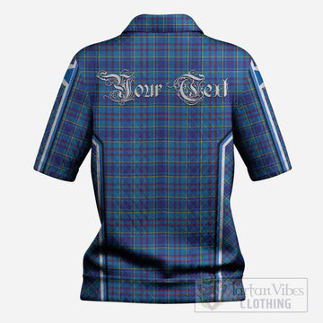 Mercer Tartan Crest Women’s Polo Sweater Top Scotland Coat of Arm Flag Style