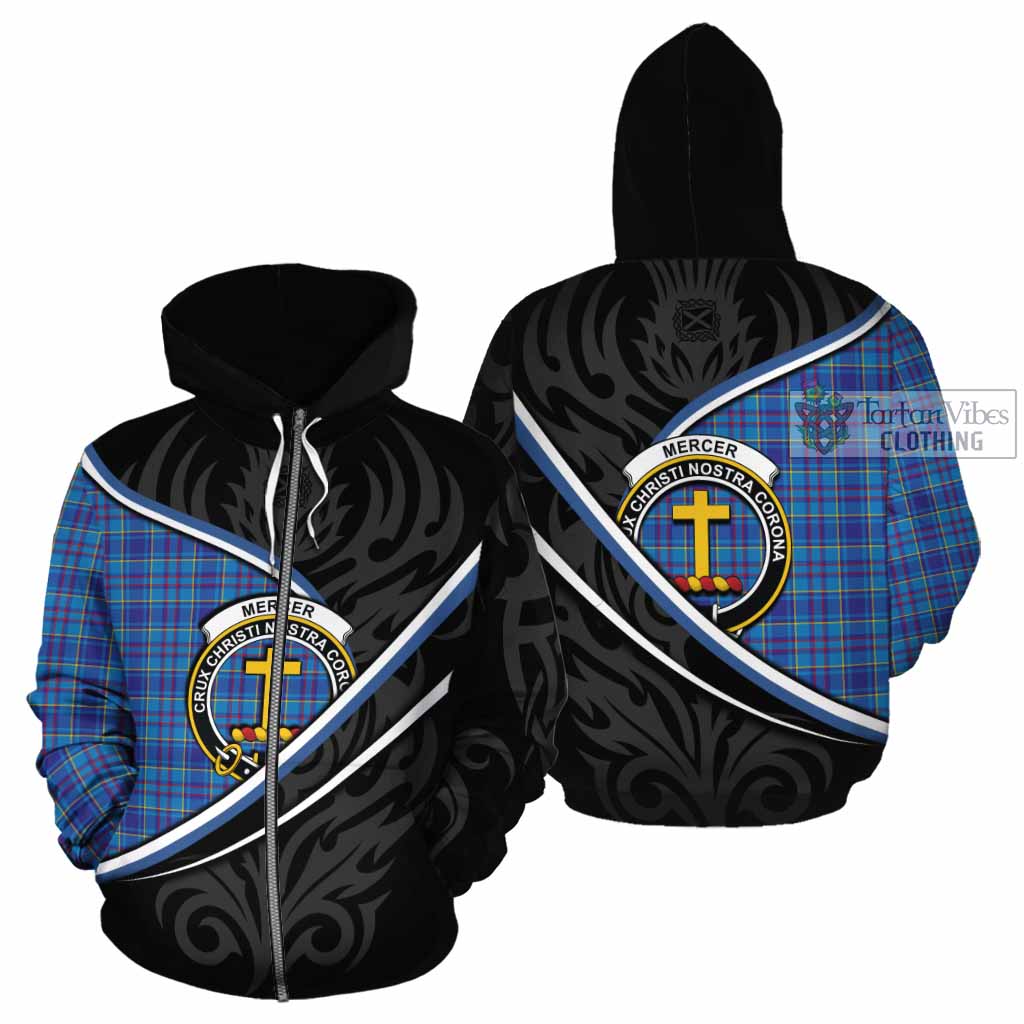 Mercer Tartan Family Crest Cotton Hoodie Celtic Scottish Thistle Floral - Tartan Vibes Clothing