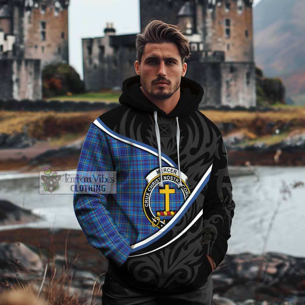Mercer Tartan Family Crest Cotton Hoodie Celtic Scottish Thistle Floral - Tartan Vibes Clothing