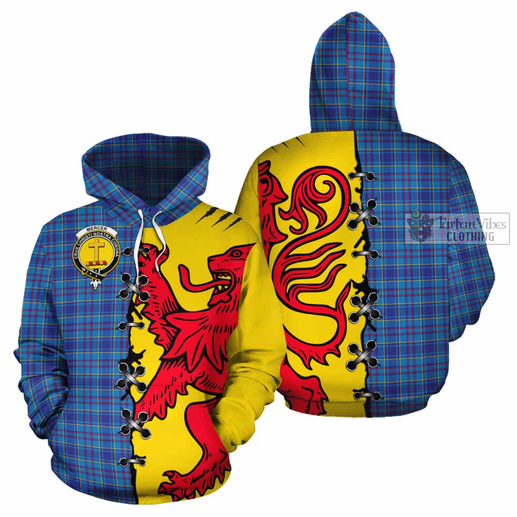 Mercer Tartan Family Crest Cotton Hoodie Lion Rampant Honor - Tartan Vibes Clothing