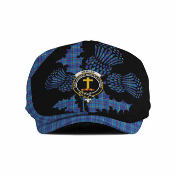 Mercer Tartan Family Crest Flat Cap, Jeff Cap Scotland Thistle Floral