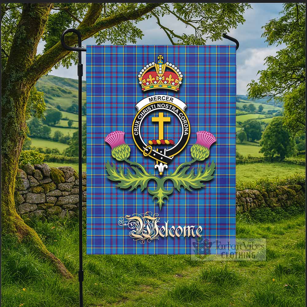 Mercer Tartan Family Crest Garden Flag Royal Thistle Welcome Style - Tartan Vibes Clothing