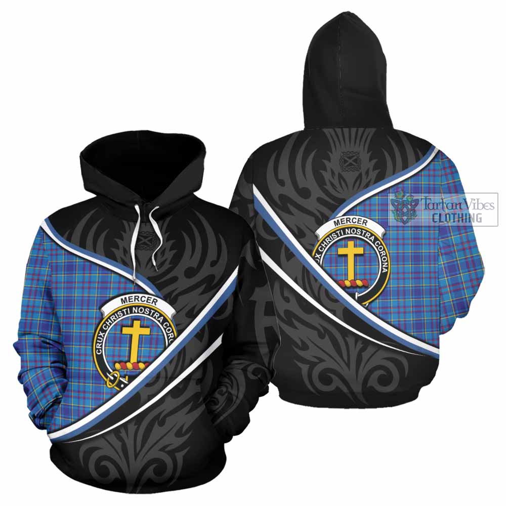 Mercer Tartan Family Crest Hoodie Celtic Scottish Thistle Floral - Tartan Vibes Clothing