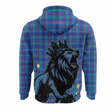 Mercer Tartan Family Crest Hoodie Crowned Lion Roaring