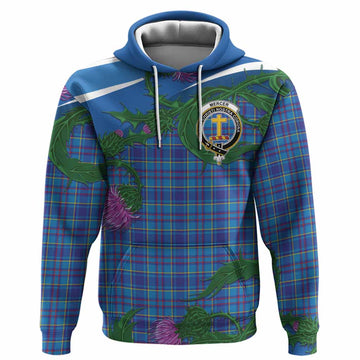 Mercer Tartan Family Crest Hoodie Thistle in Minimalism