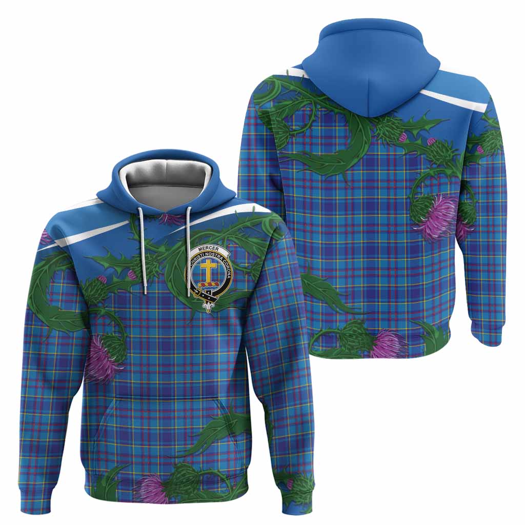 Mercer Tartan Family Crest Hoodie Thistle in Minimalism