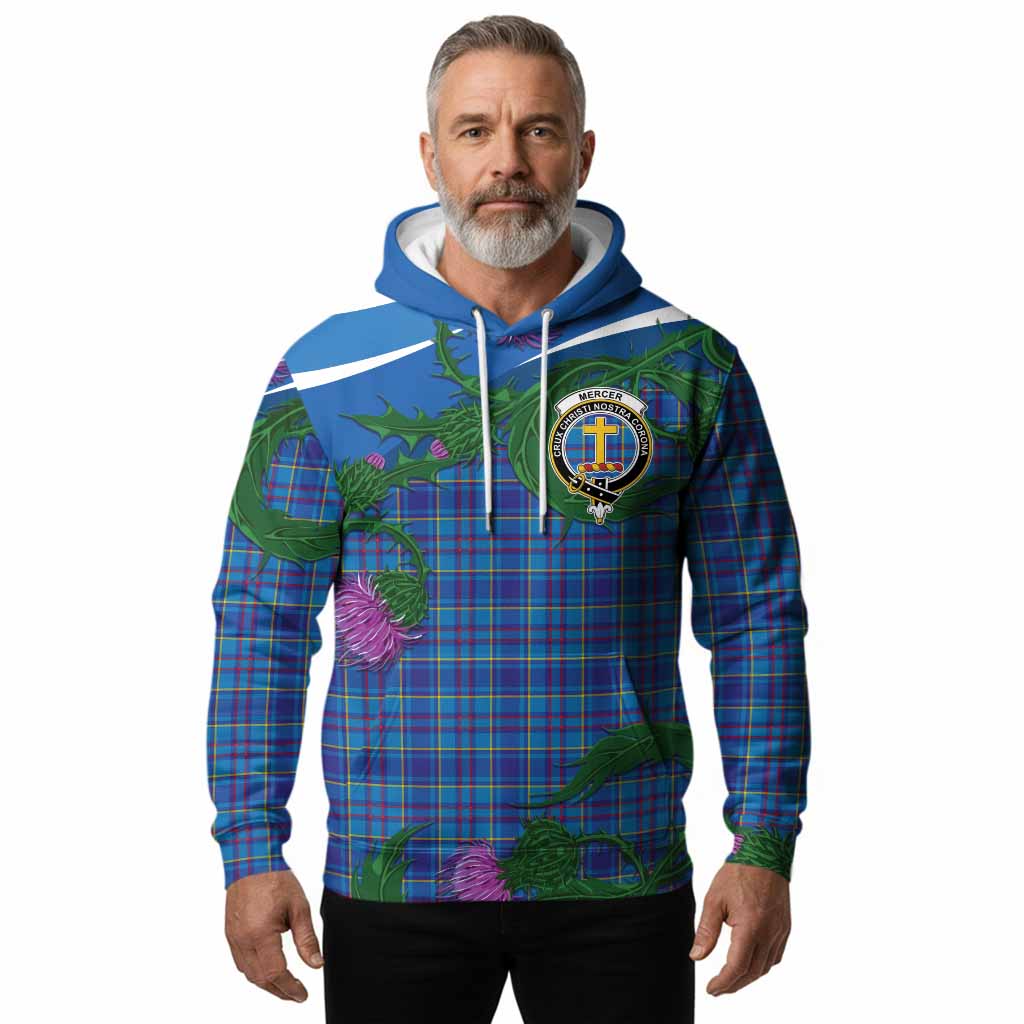 Mercer Tartan Family Crest Hoodie Thistle in Minimalism
