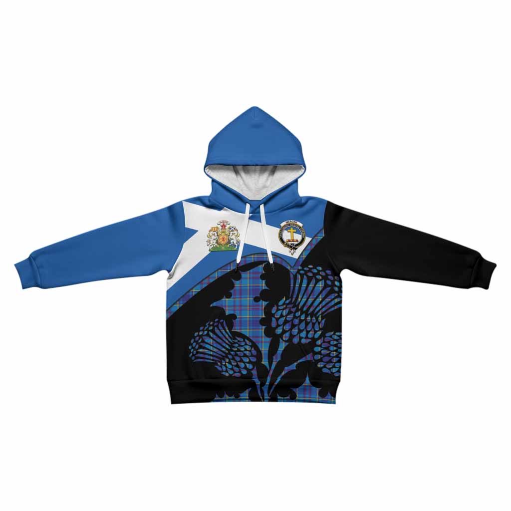 Mercer Tartan Family Crest Kid Hoodie Scotland Thistle Floral Flag Style