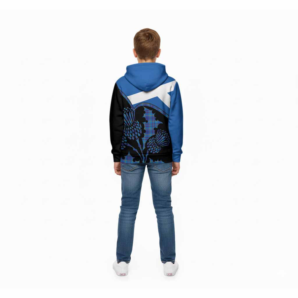 Mercer Tartan Family Crest Kid Hoodie Scotland Thistle Floral Flag Style
