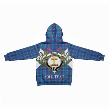 Mercer Tartan Family Crest Kid Hoodie Scottish Burns Night Thistle Floral