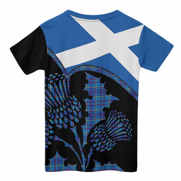 Mercer Tartan Family Crest Kid T-shirt Scotland Thistle Floral Flag Style
