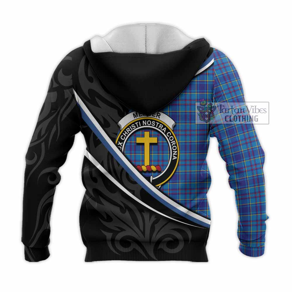 Mercer Tartan Family Crest Knitted Hoodie Celtic Scottish Thistle Floral - Tartan Vibes Clothing