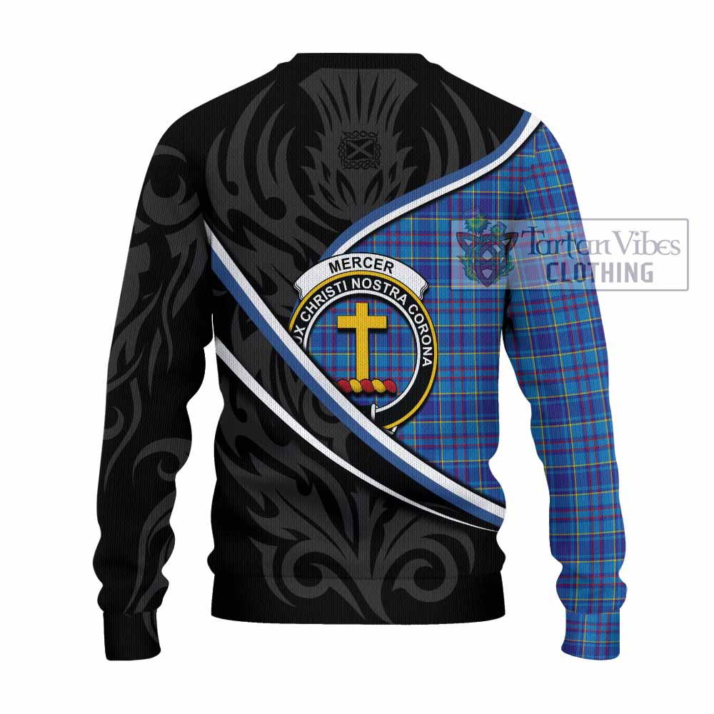 Mercer Tartan Family Crest Knitted Sweater Celtic Scottish Thistle Floral - Tartan Vibes Clothing