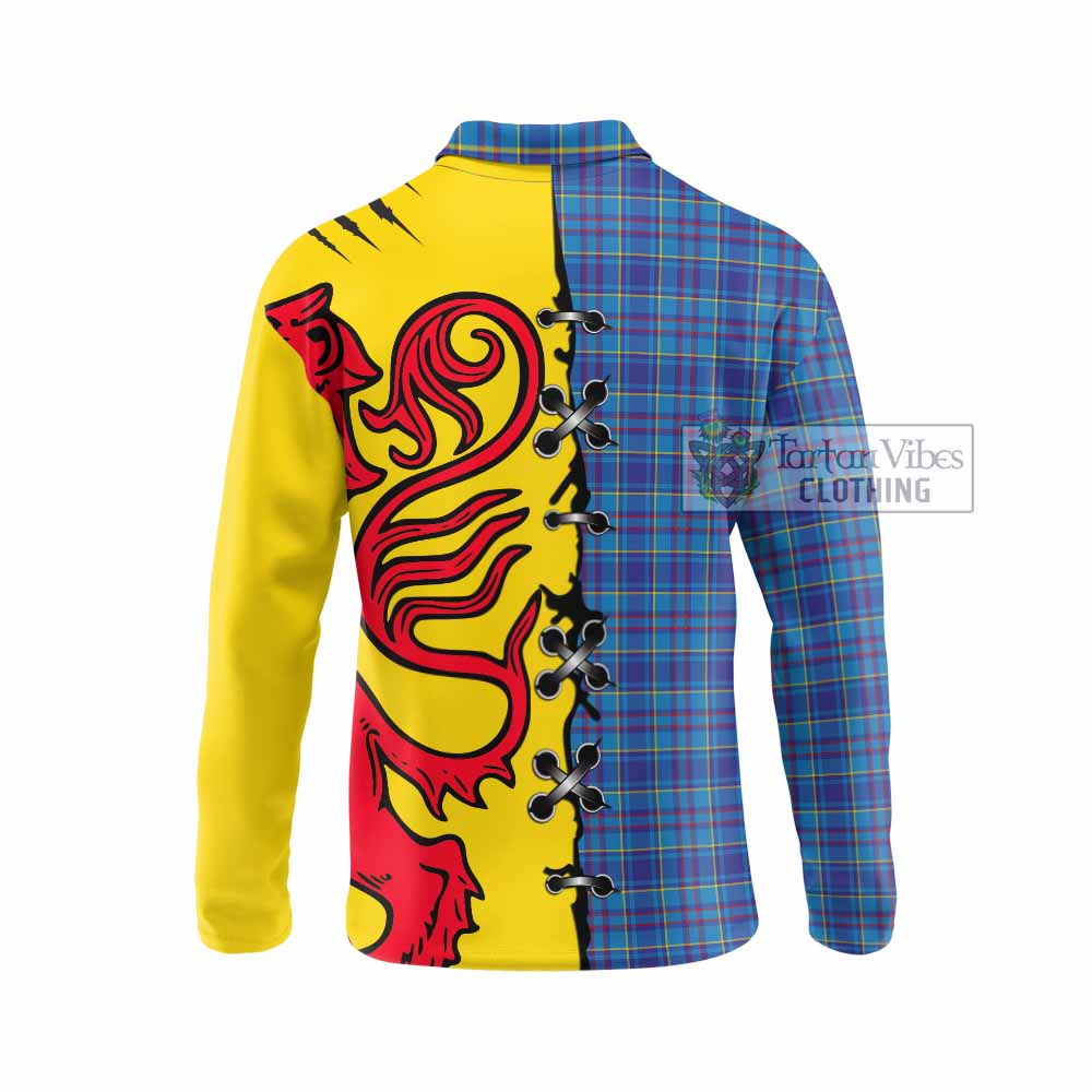 Mercer Tartan Family Crest Long Sleeve Polo Shirt Lion Rampant Honor - Tartan Vibes Clothing