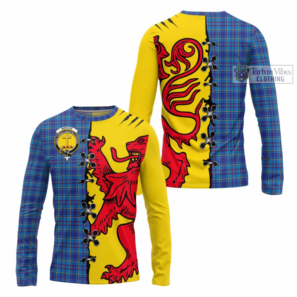 Mercer Tartan Family Crest Long Sleeve T-Shirt Lion Rampant Honor - Tartan Vibes Clothing