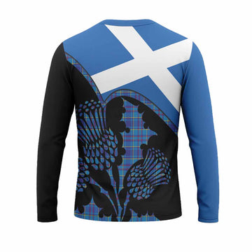 Mercer Tartan Family Crest Long Sleeve T-Shirt Scotland Thistle Floral Flag Style