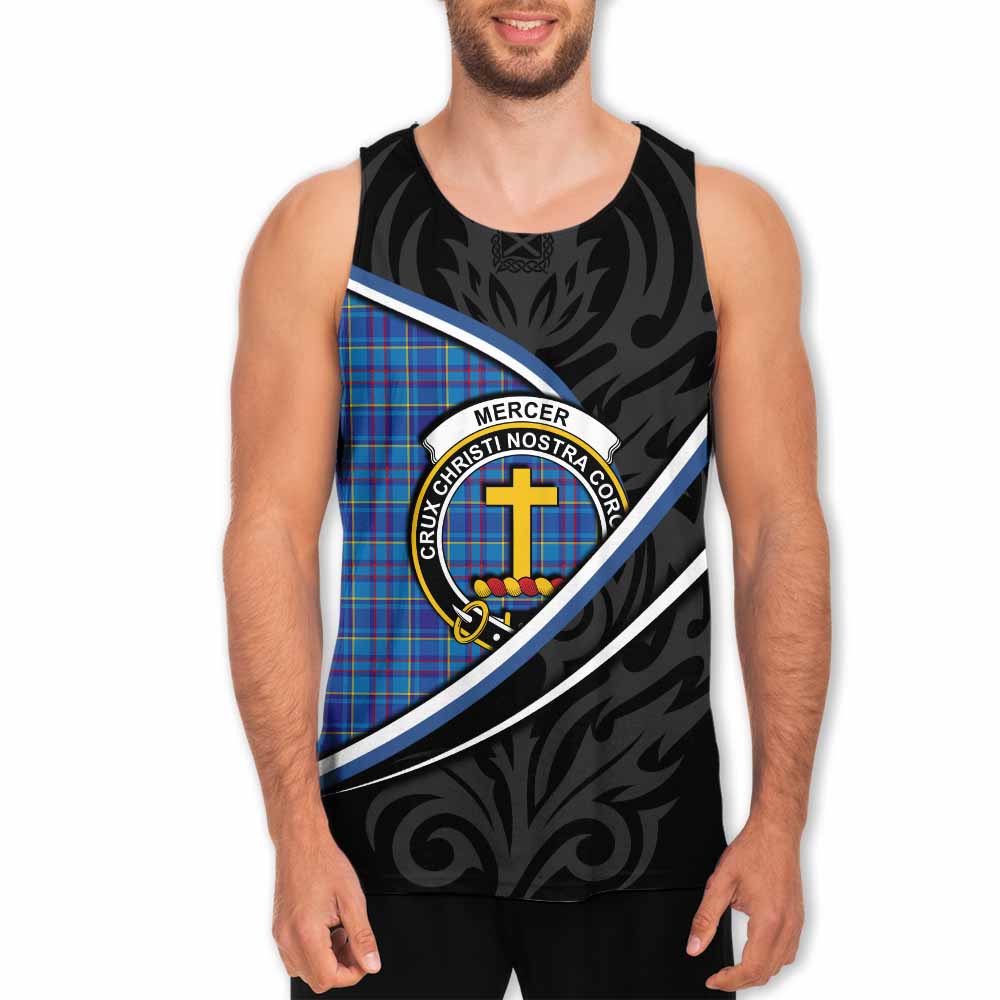 Mercer Tartan Family Crest Men Tank Top Celtic Scottish Thistle Floral - Tartan Vibes Clothing