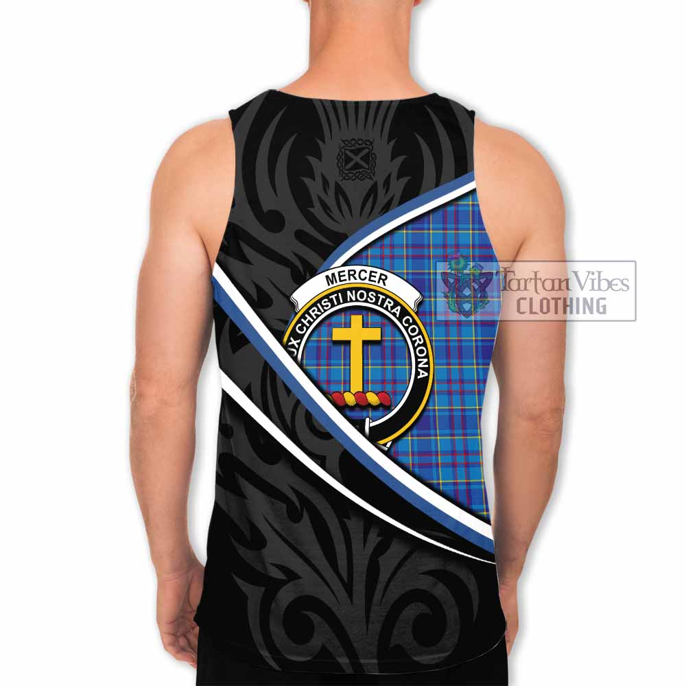 Mercer Tartan Family Crest Men Tank Top Celtic Scottish Thistle Floral - Tartan Vibes Clothing