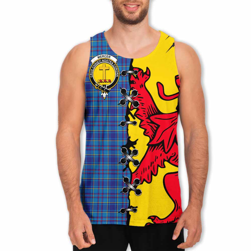 Mercer Tartan Family Crest Men Tank Top Lion Rampant Honor - Tartan Vibes Clothing
