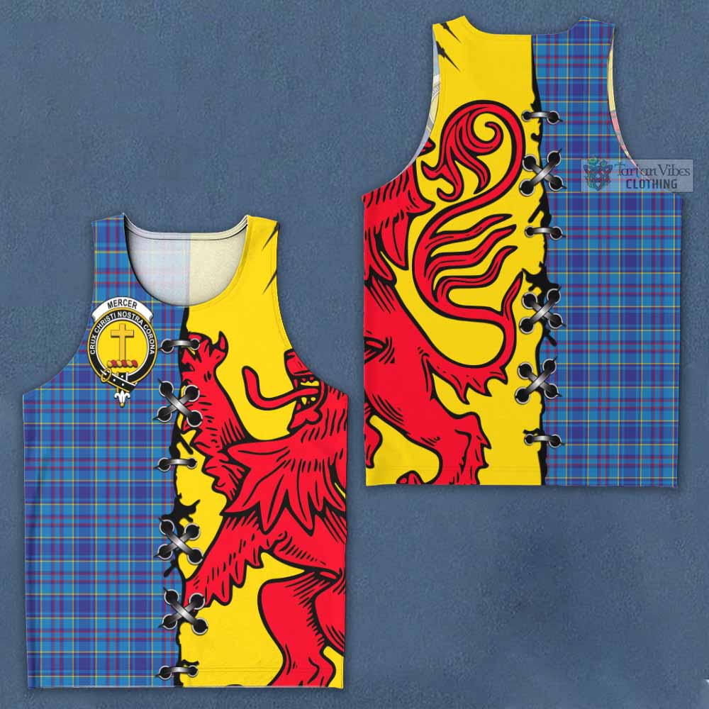 Mercer Tartan Family Crest Men Tank Top Lion Rampant Honor - Tartan Vibes Clothing