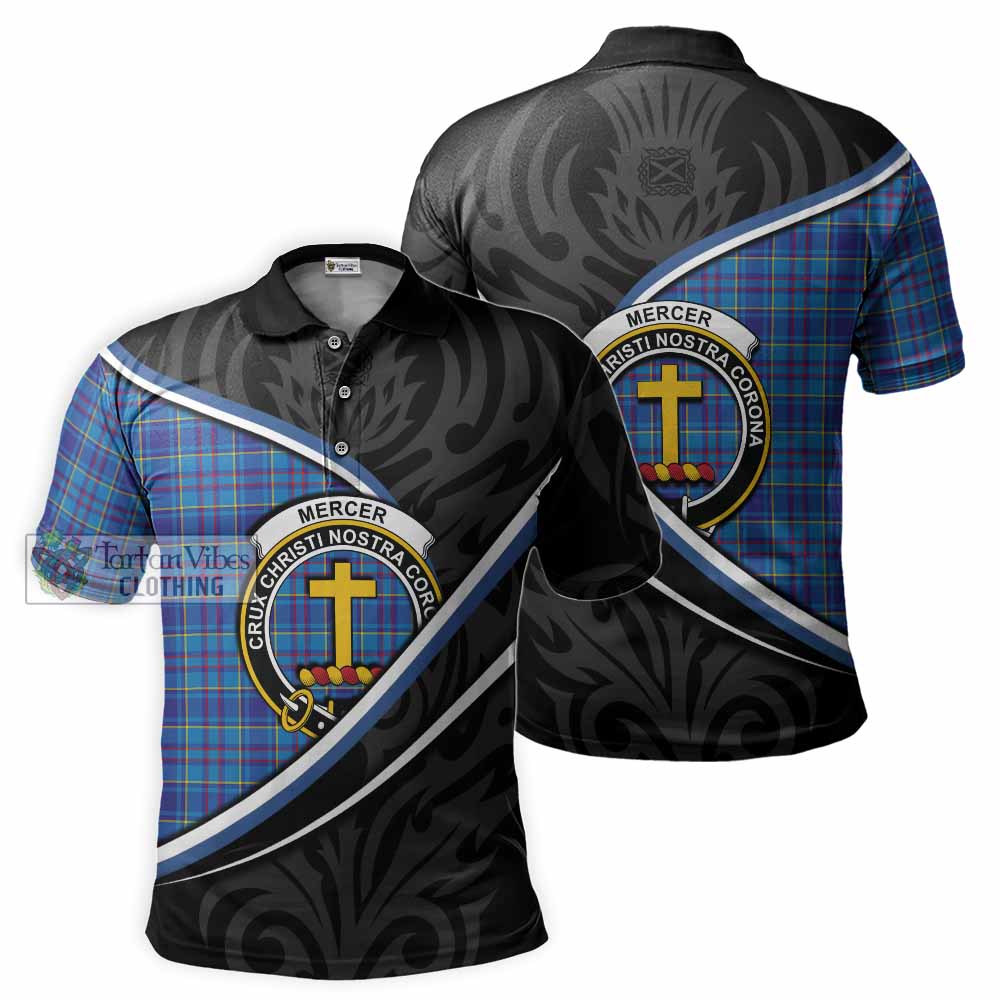 Mercer Tartan Family Crest Polo Shirt Celtic Scottish Thistle Floral - Tartan Vibes Clothing