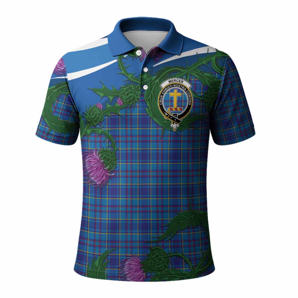 Mercer Tartan Family Crest Polo Shirt Thistle in Minimalism