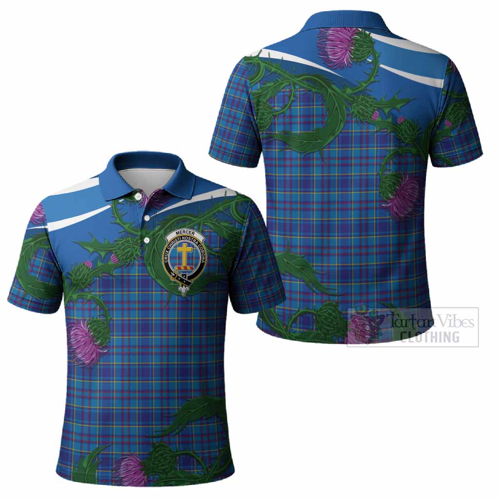 Mercer Tartan Family Crest Polo Shirt Thistle in Minimalism