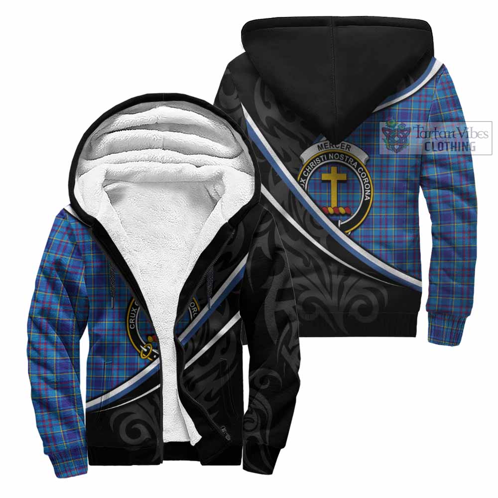 Mercer Tartan Family Crest Sherpa Hoodie Celtic Scottish Thistle Floral - Tartan Vibes Clothing