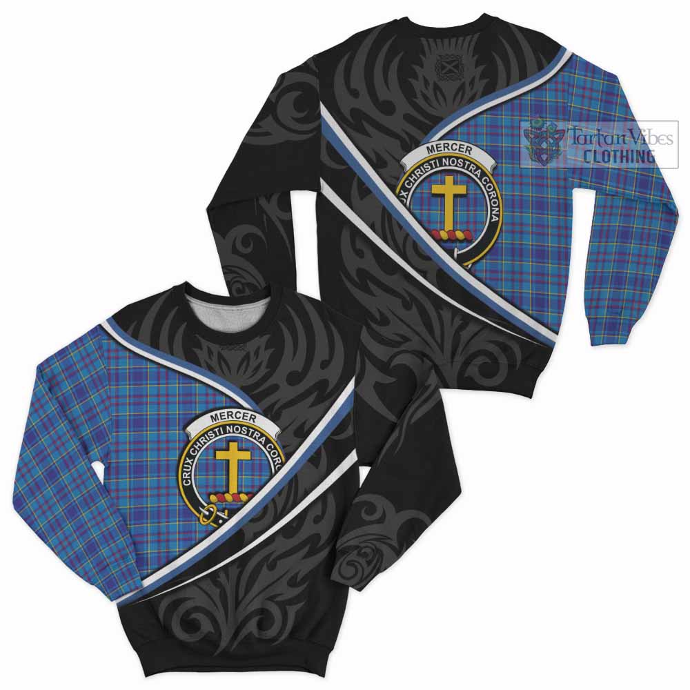 Mercer Tartan Family Crest Sweatshirt Celtic Scottish Thistle Floral - Tartan Vibes Clothing